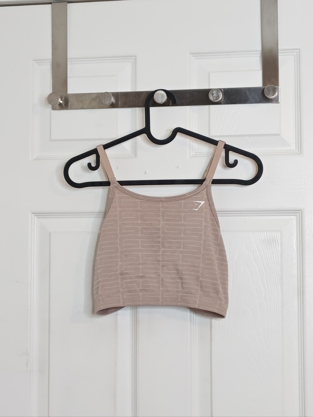 Gymshark Adapt Monogram Seamless Midi Tank Stone Pink/Ecru White Size XS